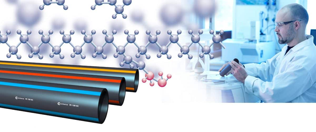 Extena använder vid tillverkning marknadens bästa råvaran PE100 RC med 17 gånger högre kravnivå mot långsam spricktillväxt