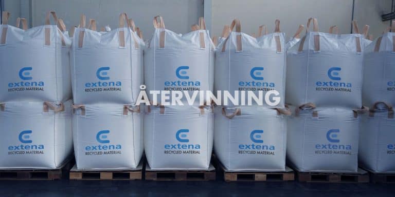 Extena återvinner spillmaterial vid tillverkning av tryckrör samt återvinner använda och överblivna rör av polyeten